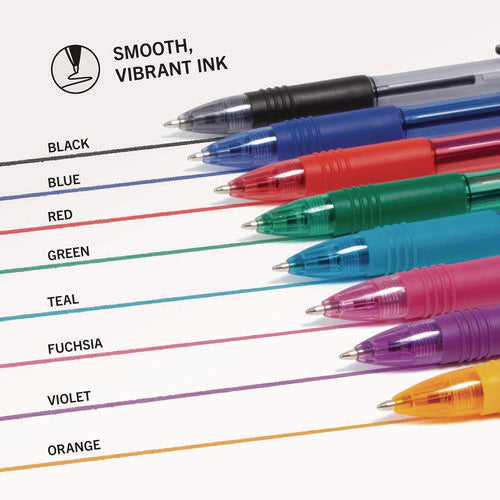 Z-grip Ballpoint Pen, Retractable, Medium 1 Mm, Assorted Business/artistic Ink And Barrel Colors, 24/pack