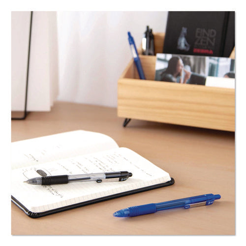 Z-grip Ballpoint Pen, Retractable, Medium 1 Mm, Black Ink, Clear/black Barrel, 18/pack