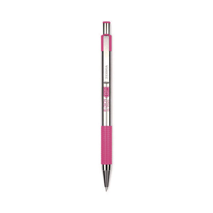 F-301 Breast Cancer Awareness Ballpoint Pen, Retractable, Fine 0.7 Mm, Black Ink, Stainless Steel/pink Barrel