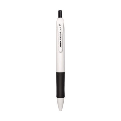 Sarasa Dry X1+ Gel Pen, Retractable, Medium 0.7 Mm, Black Ink, White/black Barrel, 12/pack
