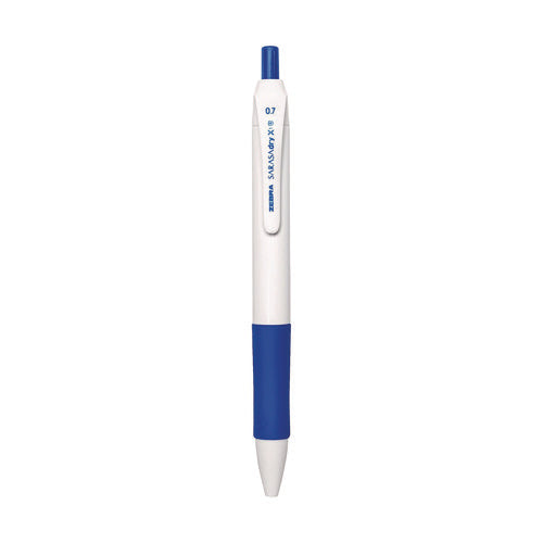 Sarasa Dry X1+ Gel Pen, Retractable, Medium 0.7 Mm, Blue Ink, White/blue Barrel, 12/pack