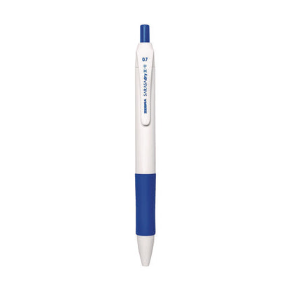 Sarasa Dry X1+ Gel Pen, Retractable, Medium 0.7 Mm, Blue Ink, White/blue Barrel, 12/pack