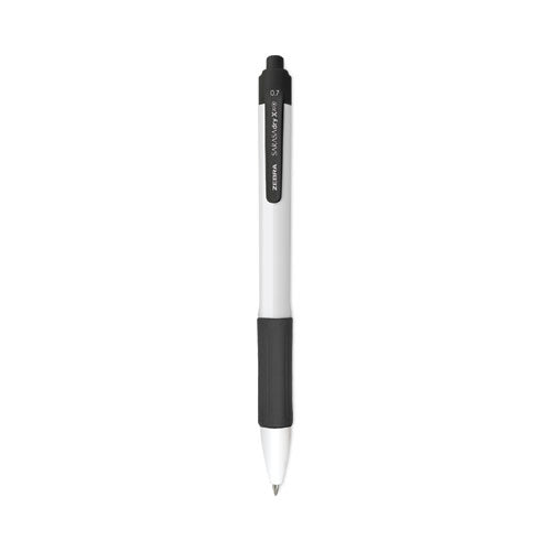 Sarasa Dry X20+ Gel Pen, Retractable, Fine 0.7 Mm, Black Ink, White/black Barrel, Dozen