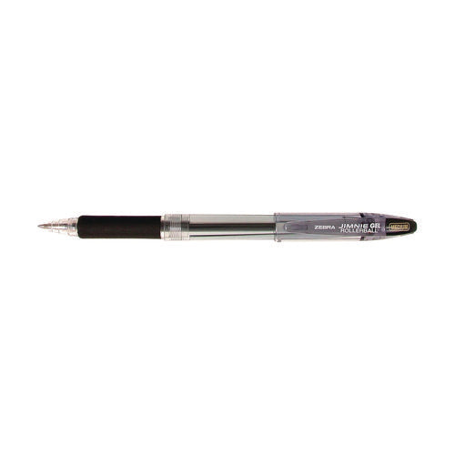 Jimnie Gel Pen, Stick, Medium 0.7 Mm, Black Ink, Clear/black Barrel, 12/pack