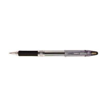 Jimnie Gel Pen, Stick, Medium 0.7 Mm, Black Ink, Clear/black Barrel, 12/pack