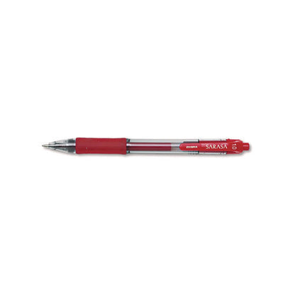 Sarasa Dry Gel X20 Gel Pen, Retractable, Bold 1 Mm, Red Ink, Clear/red Barrel, Dozen