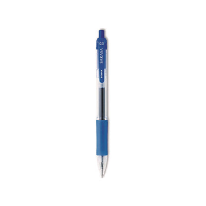 Sarasa Dry Gel X20 Gel Pen, Retractable, Fine 0.5 Mm, Blue Ink, Clear/blue Barrel, 12/pack