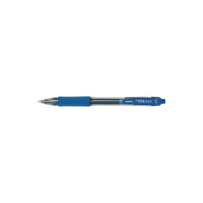 Sarasa Dry Gel X20 Gel Pen, Retractable, Medium 0.7 Mm, Blue Ink, Clear/blue Barrel, 12/pack