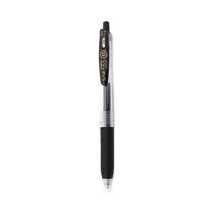 Sarasa Clip Gel Pen, Retractable, Medium 0.7 Mm, Black Ink, Clear/black Barrel, 12/pack
